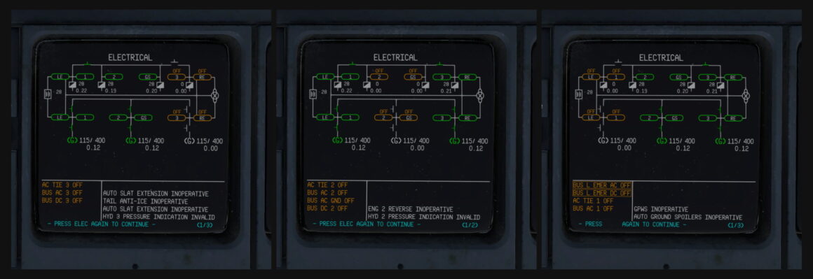 Electrical display. Smoke procedure.