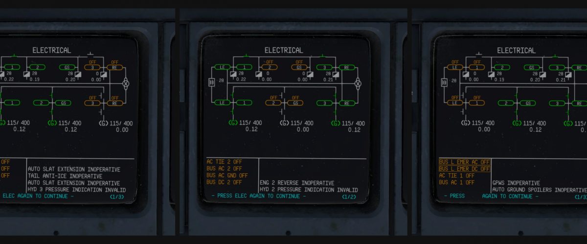 Electrical display. Smoke procedure.